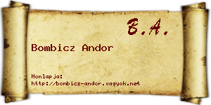 Bombicz Andor névjegykártya